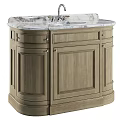 Traditional Wooden Bathroom Vanity With Marble Countertop Double Sinks And Cabinet Doors