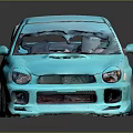 Anime Girl Character on Turquoise Car Model with Racing Design and Graphics