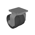 Industrial Heavy Duty Caster Wheel With Square Metal Plate Base And Dual Rubber Wheels