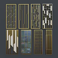Various Modern Room Dividers Featuring Geometric Patterns And Metal Frames