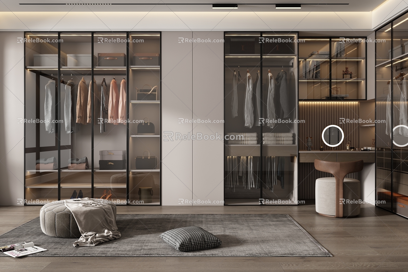 Light Luxury Cloakroom 3d model