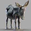 Handcrafted Bronze Donkey Sculpture With Textured Surface And Multiple Angles