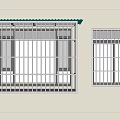 Metal Grilled Windows Installation On Exterior Wall With Security Bars Design 3d model