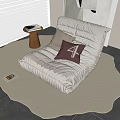 Nordic Fabric Lazy Sofa French Caterpillar Sofa Solid Wood Round-sided Special-shaped Carpet Venetian Blinds 3d model