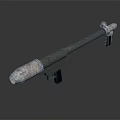 Antique Metal Weapon Design With Long Barrel And Base Structure 3d model
