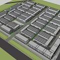Industrial Factory Complex With Multiple Buildings Neat Layout And Surrounding Greenery 3d model