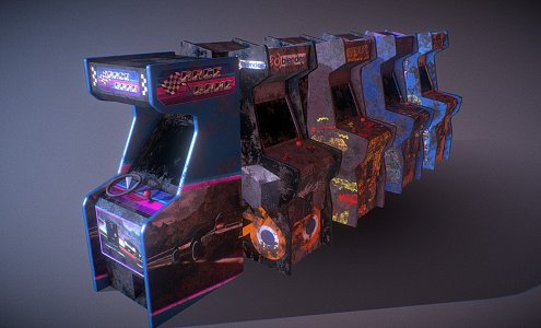 Modern game arcade game machine 3d model