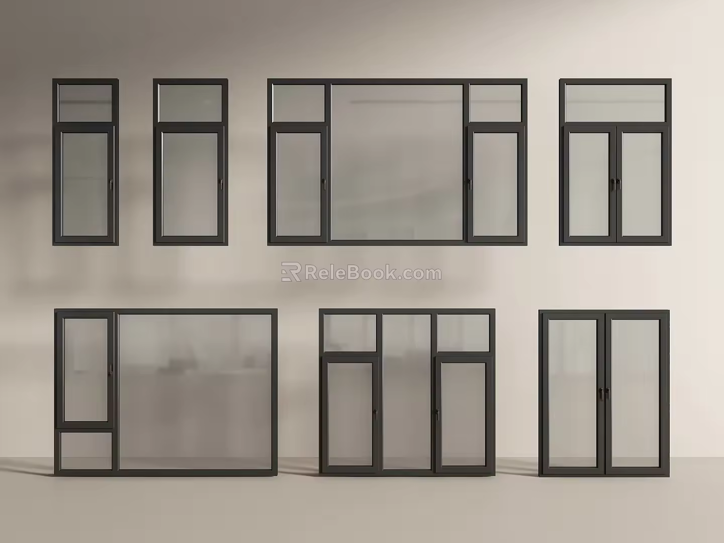 Modern windows casement windows floor-to-ceiling windows bay windows doors and windows balcony windows 3d model