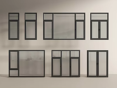 Modern windows casement windows floor-to-ceiling windows bay windows doors and windows balcony windows 3d model