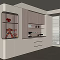Modern Sideboard Cabinet With Glass Doors LED Lighting And Storage For Dining Room