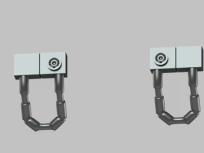 Symmetric Mechanical Components With Square Base Circular Element And Curved Chain Structure 3d model