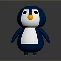 Cute Cartoon Penguin Toy With Blue White Body And Yellow Beak Feet