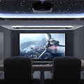 Modern AV Room Simple Technology Home Theater Private Cinema Light Luxury 3d model