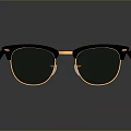 Classic Black Frame Sunglasses With Gold Accents And Tinted Lenses For Daily Use