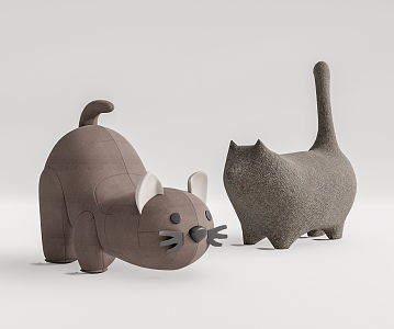 Modern toy plush cat toy ornaments 3d model