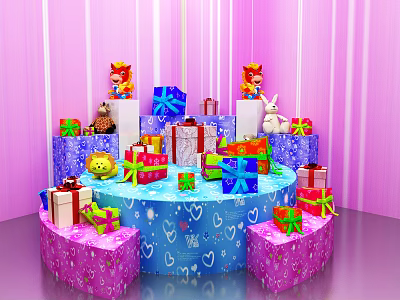 Modern Gift Box Gift Header 3d model