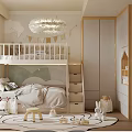 Light Wood Style Bunk Bed With Practical Storage Stairs For Warm Lovely Kids Bedroom Interior