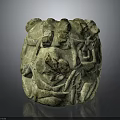 Wooden Stone Carved Decorative Sculpture Featuring Intricate Texture And Detailed Patterns