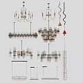 Various Modern Chandeliers With Different Shapes And Designs For Interior Design 3d model