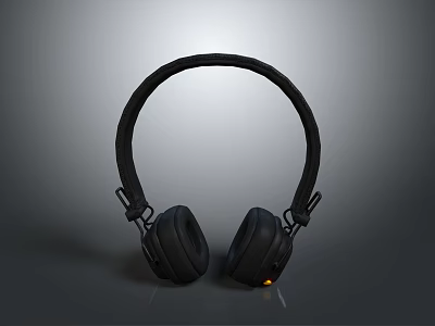 Black Over Ear Headphones With Modern Design And LED Indicator Light 3d model