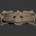 Intricate Stone Sculpture With Circular Layered Design And Textured Surface