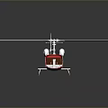 Detailed Scale Helicopter Model with Red Cockpit Transparent Design and Silver Rotors