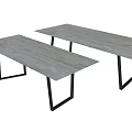 Modern Table Set With Light Wood Tabletop And Black Metal Legs
