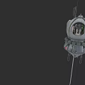 3D Rendered Space Capsule Design With Transparent Dome People Inside And Equipment