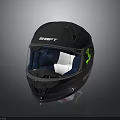 Shaft Black Motorcycle Helmet With Green Logo And Transparent Visor Protective Gear For Riders