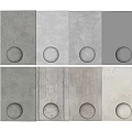 Gray Wall Surface With Various Textures And Neatly Arranged White Circular Decorations 3d model