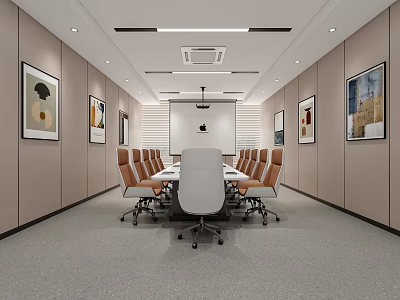 Conference Room Conference Tables and Chairs Decorative Painting Projection 3d model