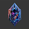 Vibrant Iridescent Polygonal Gemstone With Blue Purple Pink Hues And Sparkling Facets