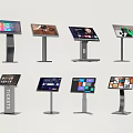Standing Digital Interactive Display Kiosks With Multiple Screens Different Content Interfaces 3d model