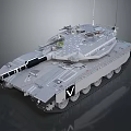 Modern Military Tank With Armored Body Tracks And Turret Design