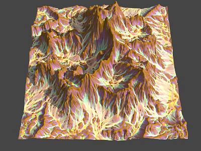 Colorful Mountain Landscape With Textured Peaks And Vibrant Natural Terrain 3d model