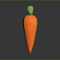 Fresh Vibrant Orange Carrot with Green Leaves on Dark Surface