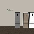 Poliform Modern Three-Door Refrigerators With Various Colors For Kitchen Interior