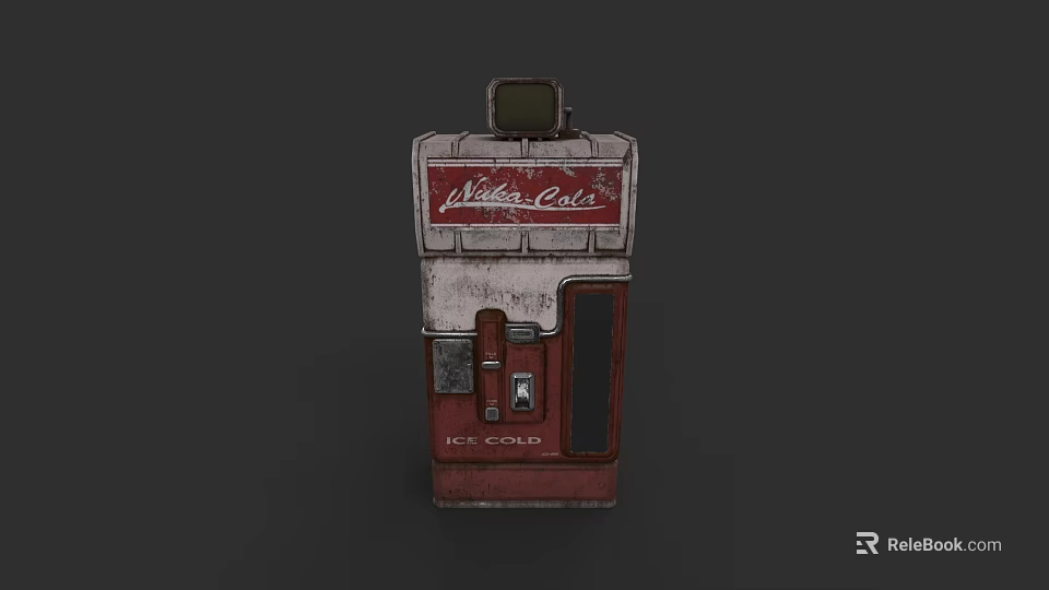 Retro Beverage Vending Machine Entertainment Appliance With Vintage Soft Drinks Design 3d model 