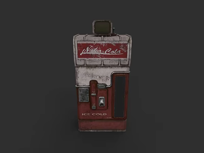 Retro Beverage Vending Machine Entertainment Appliance With Vintage Soft Drinks Design 3d model