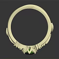 Elegant Gold Ring With Twisted Bands Green Gemstone Center And Accent Stones