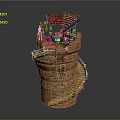 Brick Tower Structure Featuring Spiral Staircase Red Roofed Pavilion And Climbing Vines