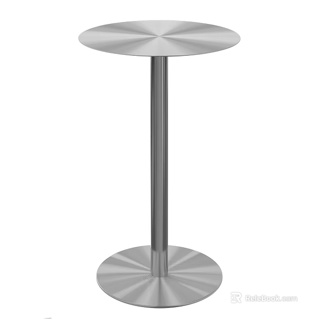 Sleek Modern Metal Side Table With Round Top And Sturdy Base Design For Living Room 3d model 