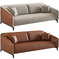 Modern Multi Person Sofa With Gray Brown Upholstery And Comfortable Cushions