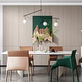 Modern Dining Table and Chair Combination 3d model