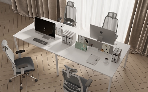 Office desk and chair combination 3d model