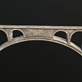 Stone Arch Bridge Structure With Multiple Arched Openings And Stone Construction 3d model