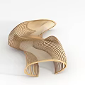 Modern Outdoor Chair With Woven Rattan Design And Curved Frame Structure