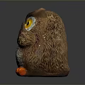Cute Owl Shaped Decorative Daily Life Product With Brown Body Yellow Eyes And Orange Feet