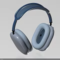 Over Ear Headphones With Blue Headband And Gray Comfortable Ear Cushions Modern Design