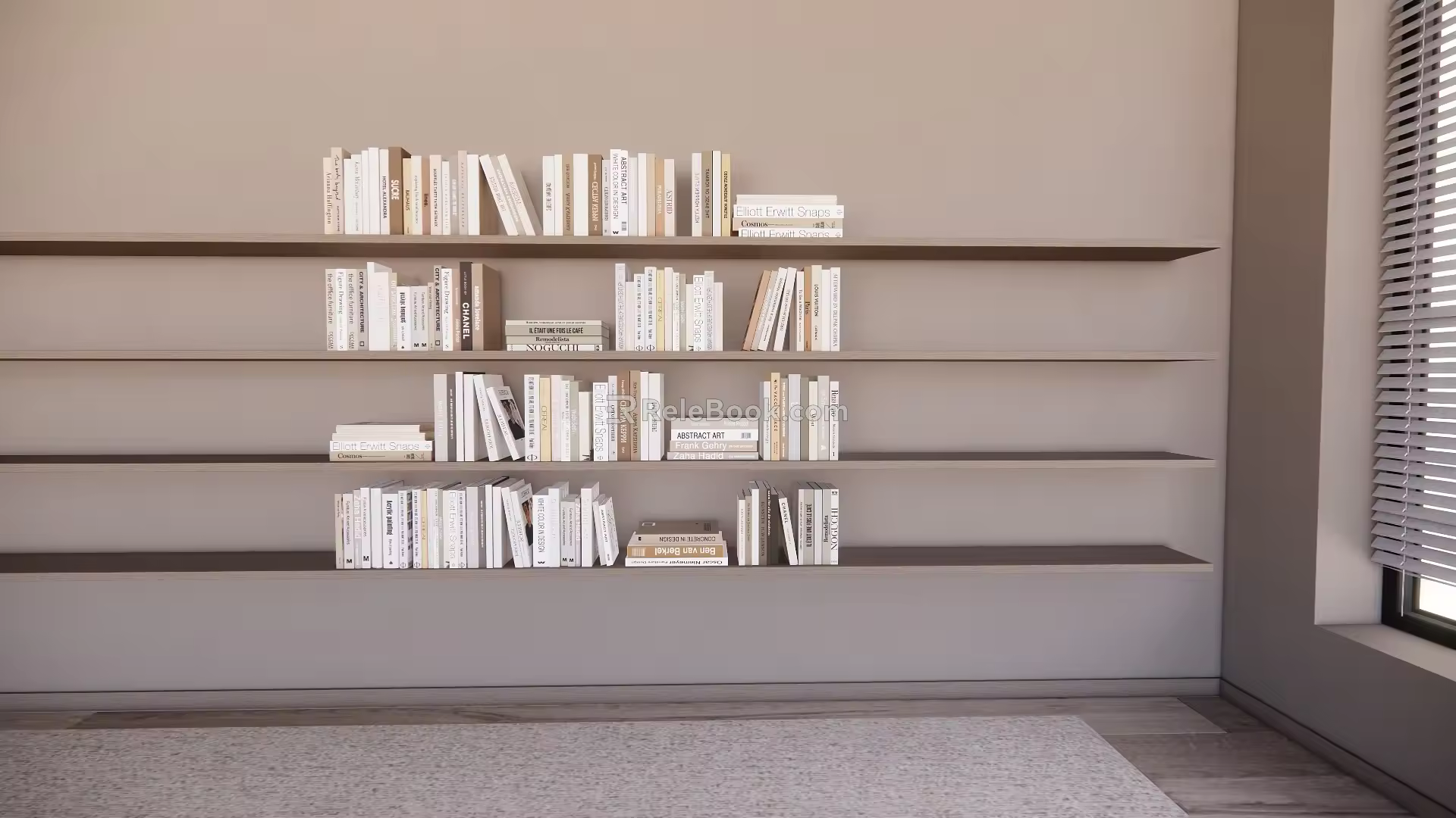 bookshelf books english books 3d model